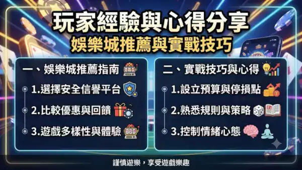 玩家經驗與心得分享:娛樂城推薦與實戰技巧