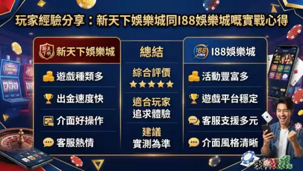 玩家經驗分享:新天下娛樂城同I88娛樂城嘅實戰心得