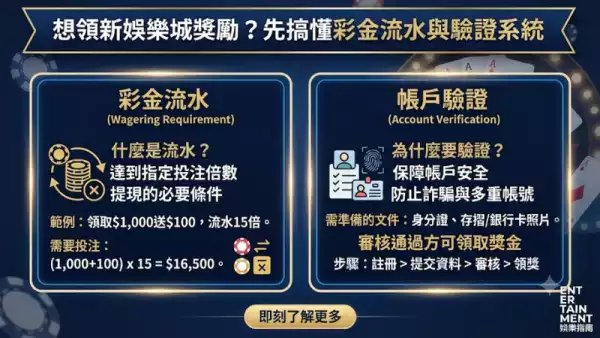 想領新娛樂城獎勵?先搞懂彩金流水與驗證系統