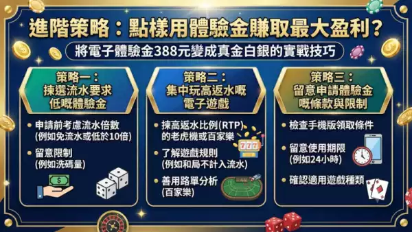 進階策略:點樣用體驗金賺取最大盈利?